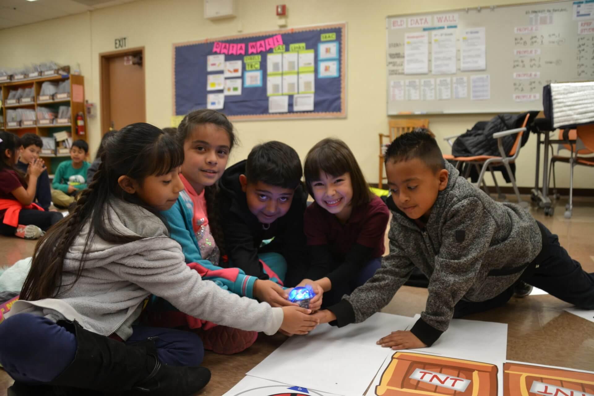 Students participating in a STEM classroom activity